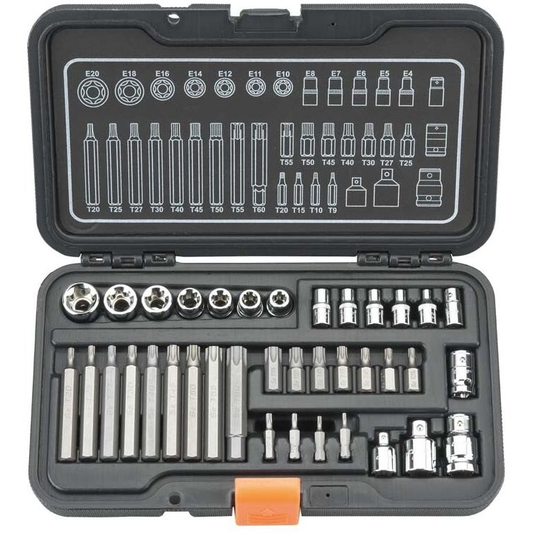 Custor Bit-Satz 1/4"+3/8", Torx/ E-Torx, 37 Stück CBS21037K