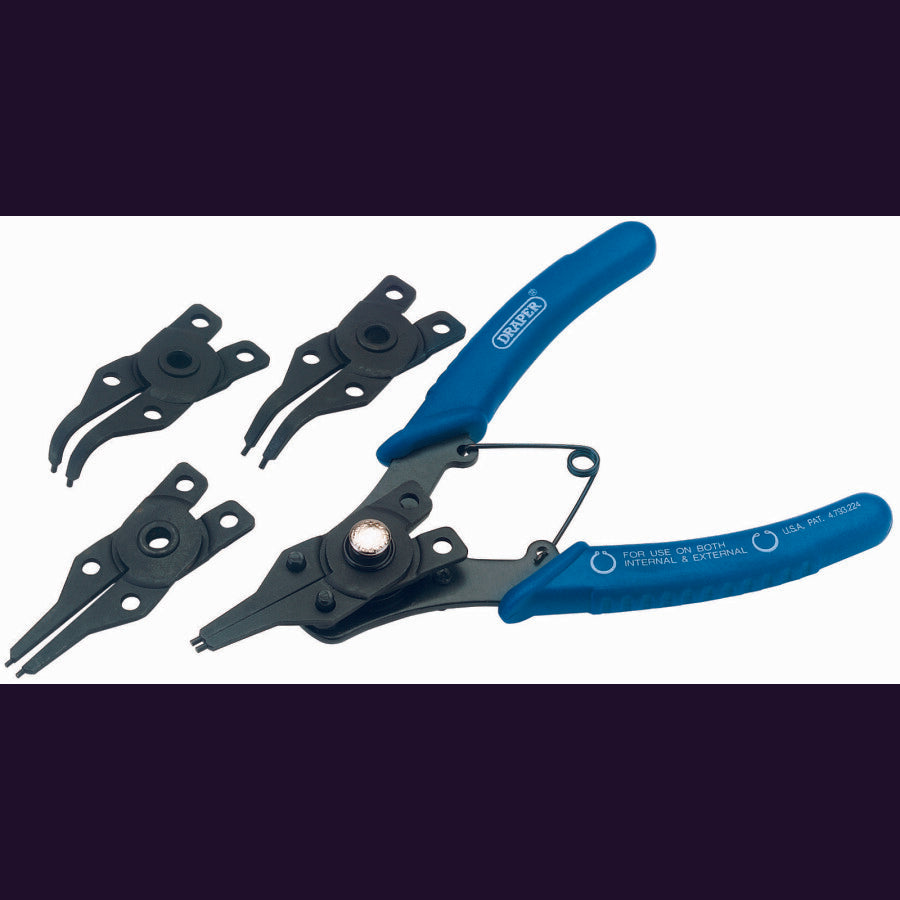 Draper Tools Sicherungsringzangensatz mit austauschbarem Kopf, 5 Stück D19735