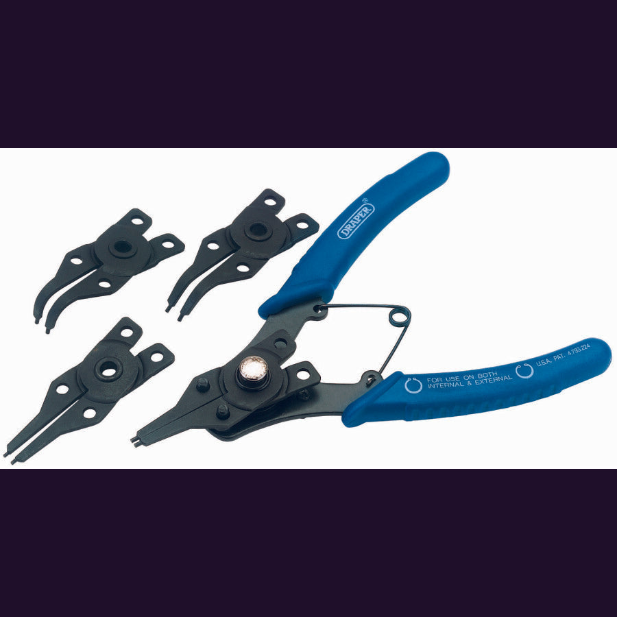 Draper Tools Sicherungsringzangensatz mit austauschbarem Kopf, 5 Stück D19735