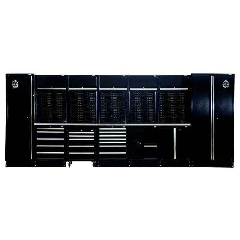 BUNKER 61cm tiefe Männerküche Werkstatteinrichtung Set mit Arbeitsplatte aus Edelstahl, 25tlg - 561302