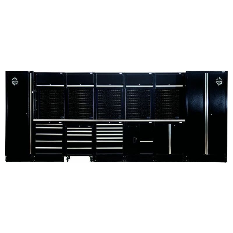 BUNKER 4915mm Modulare Werkstatteinrichtung Werkbank mit Edelstahl-Arbeitsplatte - 25-teilig - D04393