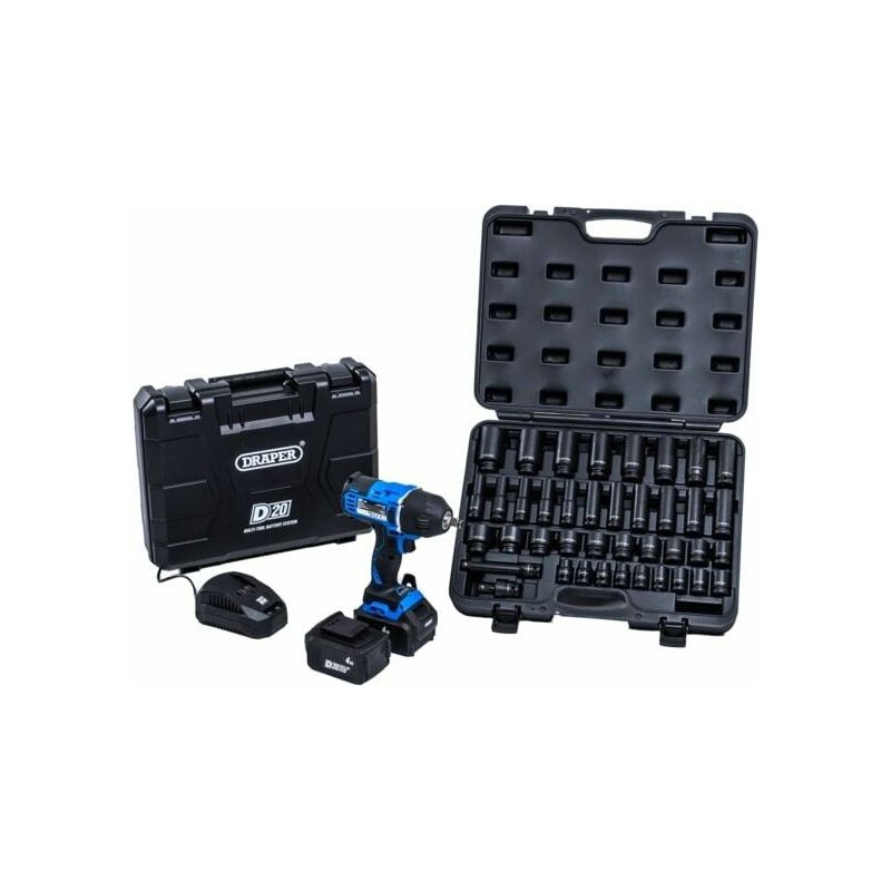 Draper Tools Akku-Schlagschrauber D20 COMBI action (D27888+SK6929CM) D10107