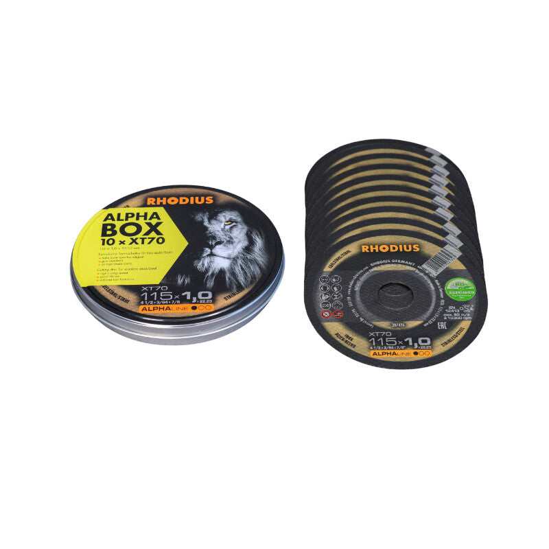 Rhodius Trennscheibe Ø115x1x 22,23mm, Dose mit 10 Stück R208225