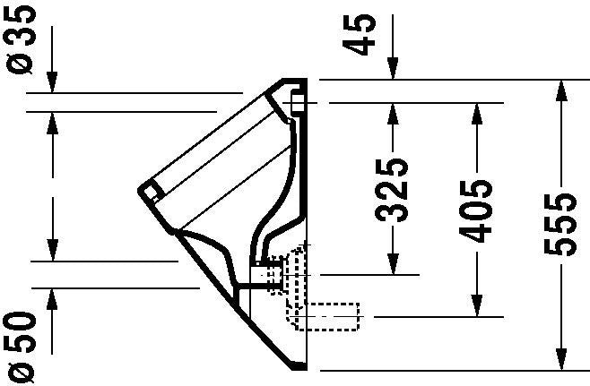 Duravit Urinal VERO 295x320mm Zulauf von hinten ohne Fliege schwarz
