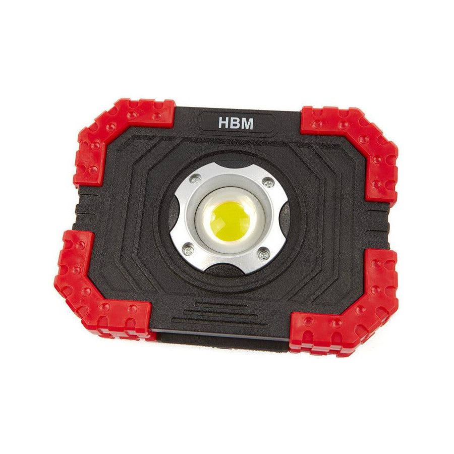 HBM LED-Bauleuchte mit Batterien 10 Watt - Tragbar und Leistungsstark mit 680 Lumen - Tools.de TP Profishop GmbH