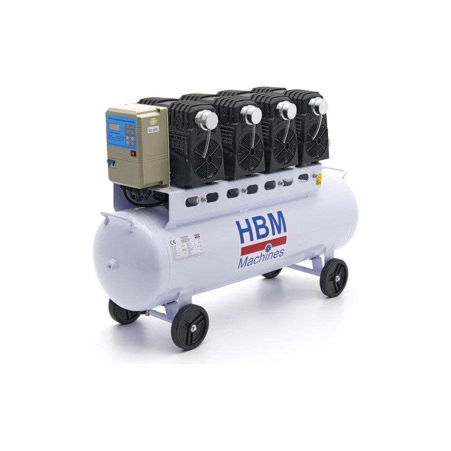 HBM Silent 120 Liter 8 Bar Profi Geräuscharmer Kompressor - FlüsterModell 2 - Tools.de TP Profishop GmbH