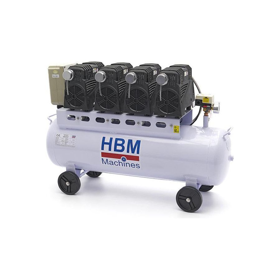 HBM Silent 120 Liter 8 Bar Profi Geräuscharmer Kompressor - FlüsterModell 2 - Tools.de TP Profishop GmbH