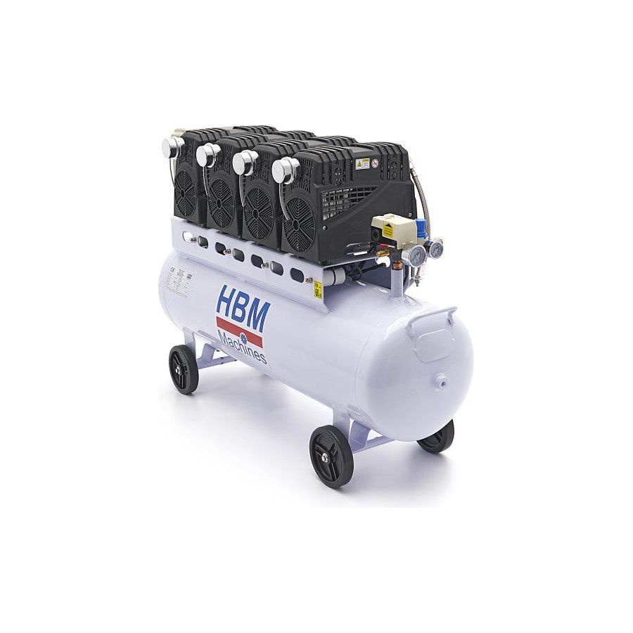 HBM Silent 120 Liter 8 Bar Profi Geräuscharmer Kompressor - FlüsterModell 2 - Tools.de TP Profishop GmbH