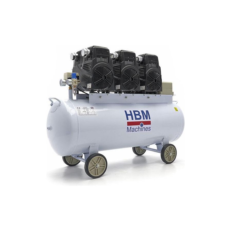 HBM Silent 6 PS Flüsterkompressor – 150 Liter professioneller geräuscharmer Kompressor SGS - Tools.de TP Profishop GmbH