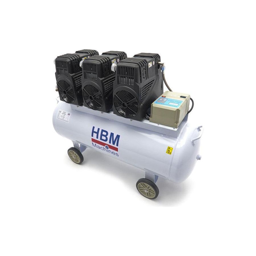 HBM Silent 6 PS Flüsterkompressor – 150 Liter professioneller geräuscharmer Kompressor SGS - Tools.de TP Profishop GmbH