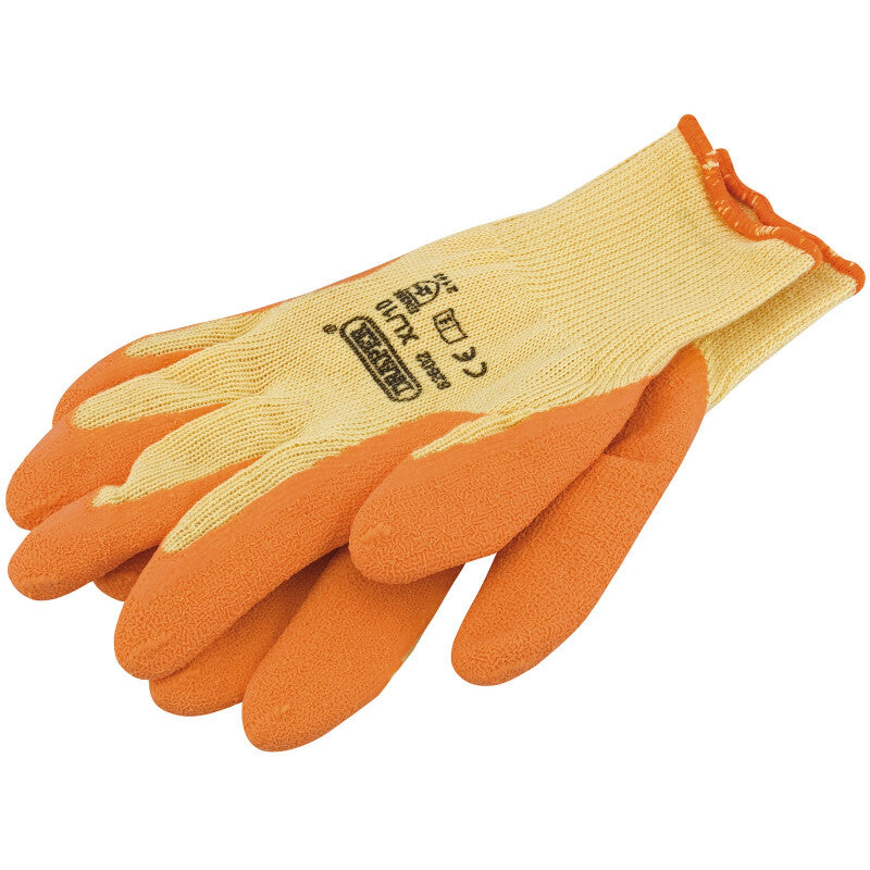 Latexbeschichtete Arbeitshandschuhe, extra groß, orange, für hohe Beanspruchung