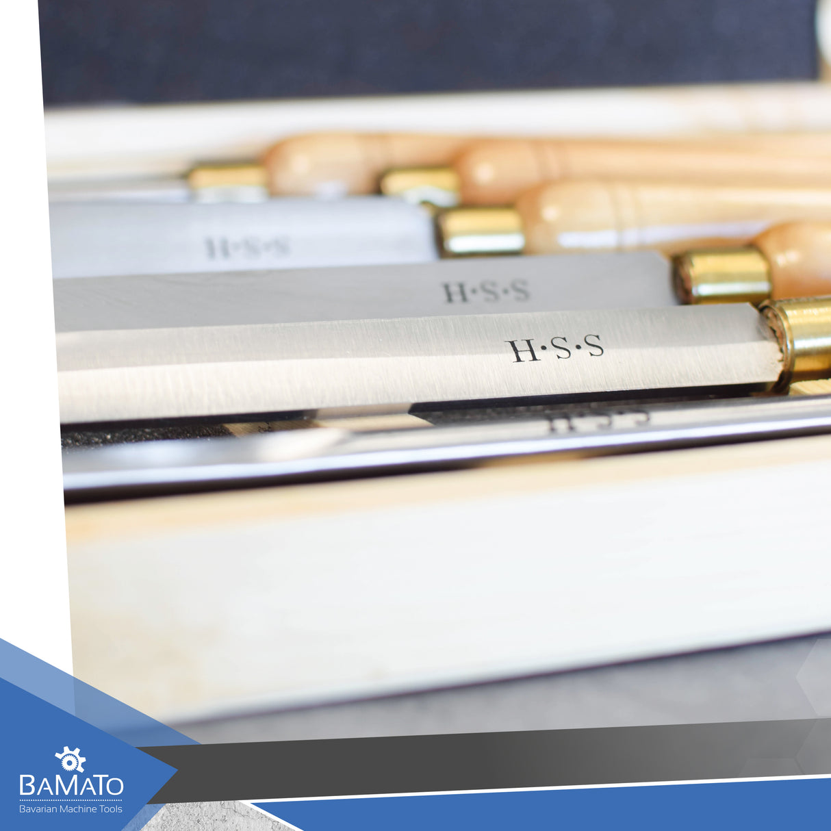 BAMATO HSS-Dreheisen 6-teiliges Set in Holzkiste