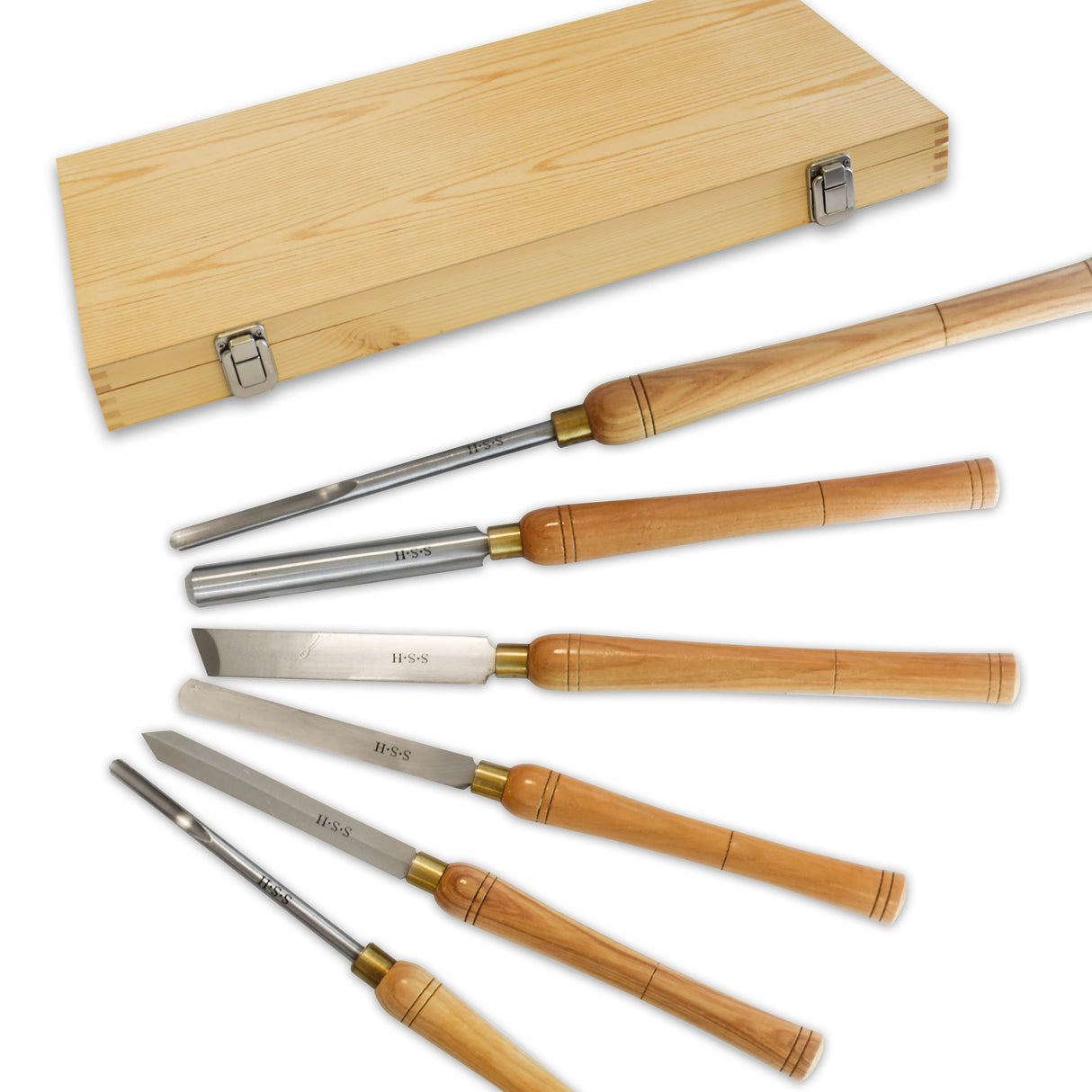 BAMATO HSS-Dreheisen 6-teiliges Set in Holzkiste