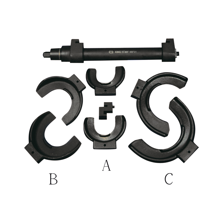KING TONY Profi-Werkzeuge - Federspanner-Set, für MacPherson Federsysteme - 8 tlg. 9BF31