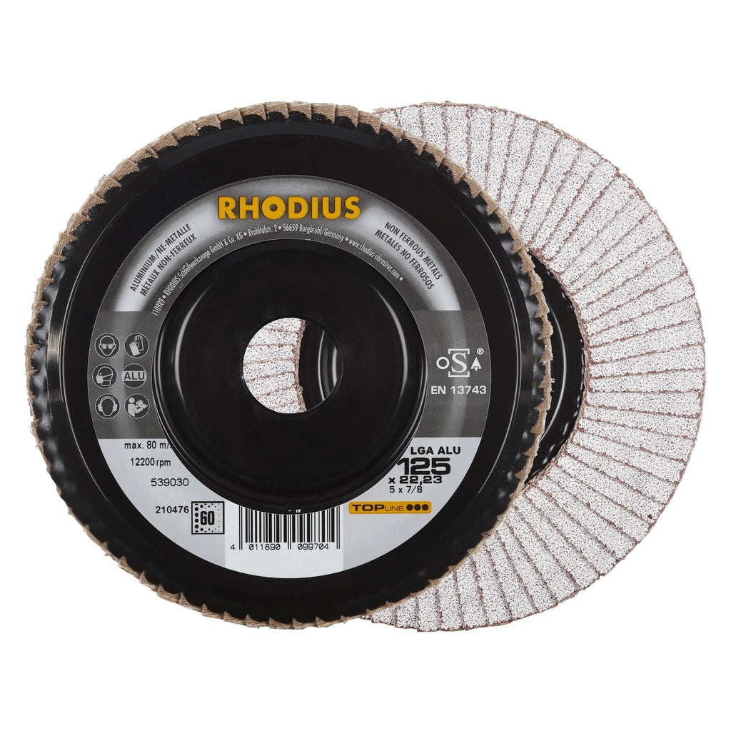 Rhodius Lamellenschleifscheibe P flat LGA ALU 125 x 22,23mm K60 - 210476S