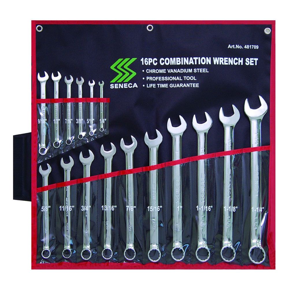 Seneca Maulringschlüssel Satz Extra Lang In Zollgrößen 16 Stück - 481709