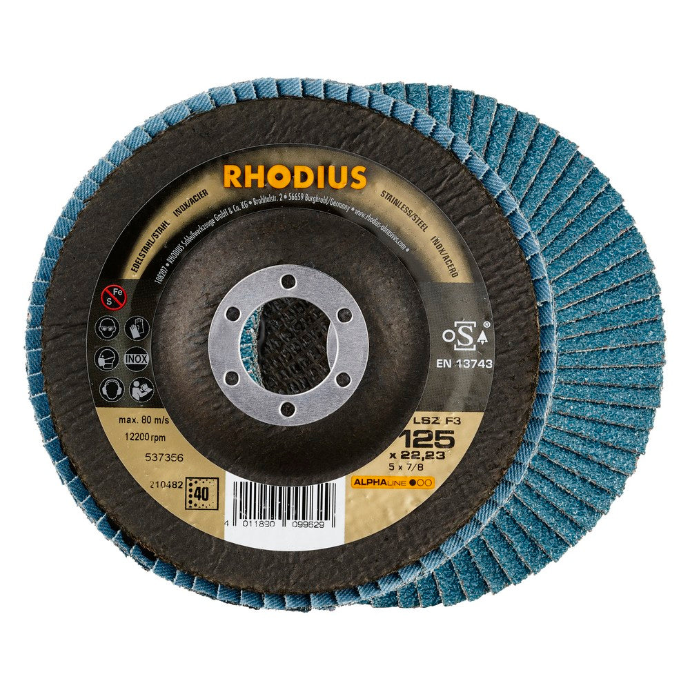 Rhodius Lamellenschleifscheibe V Konisch LSZ F3 125 x 22,23 mm K40 - 210482S