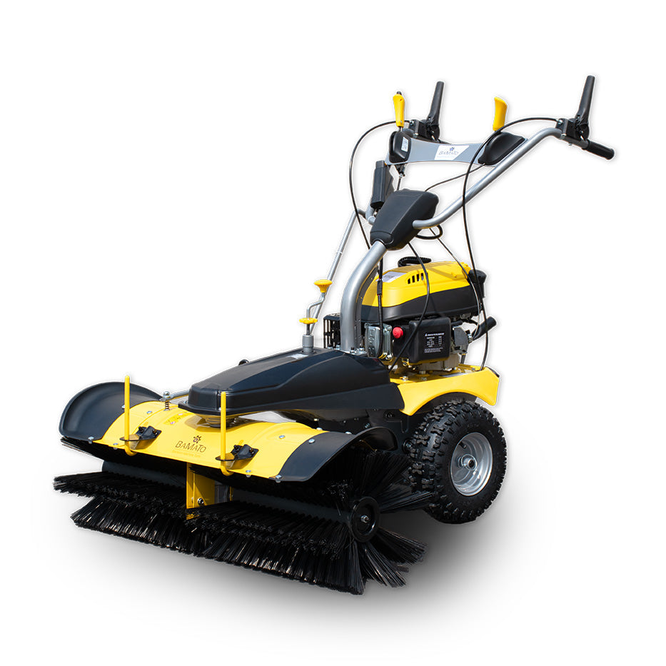 BAMATO KEM-1000 Kehrmaschine mit Kehrgutbehälter / Schneeschild / E-Start