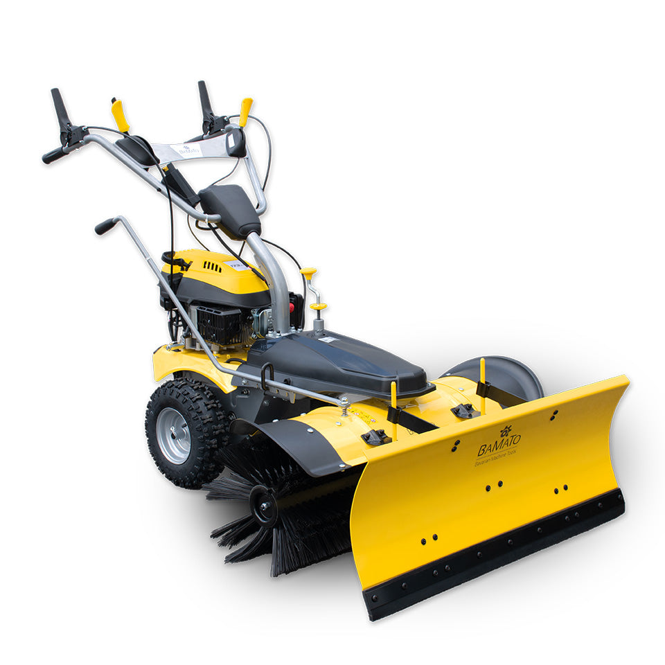 BAMATO KEM-1000 Kehrmaschine mit Kehrgutbehälter / Schneeschild / E-Start