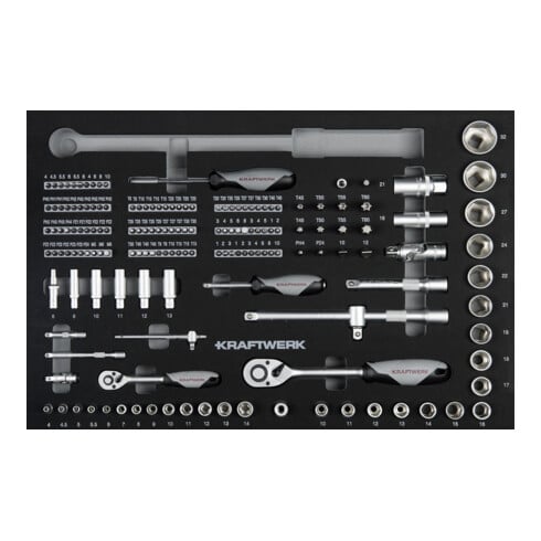 KRAFTWERK BT700 Werkstattwagen | 337-tlg. Werkzeugset 7 Schubladen BASIC Line Anthrazit Made in Germany - KW-102.117.109