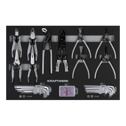 KRAFTWERK BT700 Werkstattwagen | 337-tlg. Werkzeugset 7 Schubladen BASIC Line Anthrazit Made in Germany - KW-102.117.109