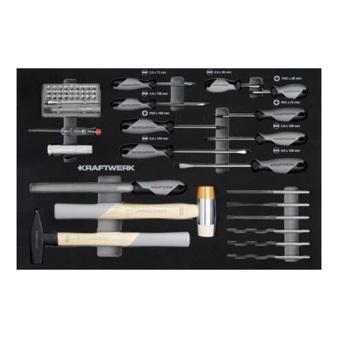 KRAFTWERK LT700 Werkstattwagen BASIC, 7 Schubladen, 259-tlg., anthrazit – Made in Germany mit Jahren Garantie - KW-102.107.216