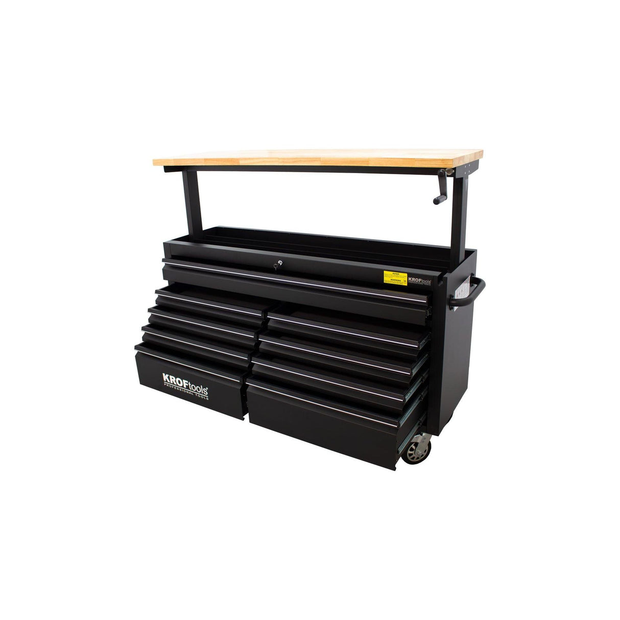 KROFtools Robuster 61" Werkstattwagen mit 9 Schubladen und Hebearbeitsplatte - Tools.de TP Profishop GmbH