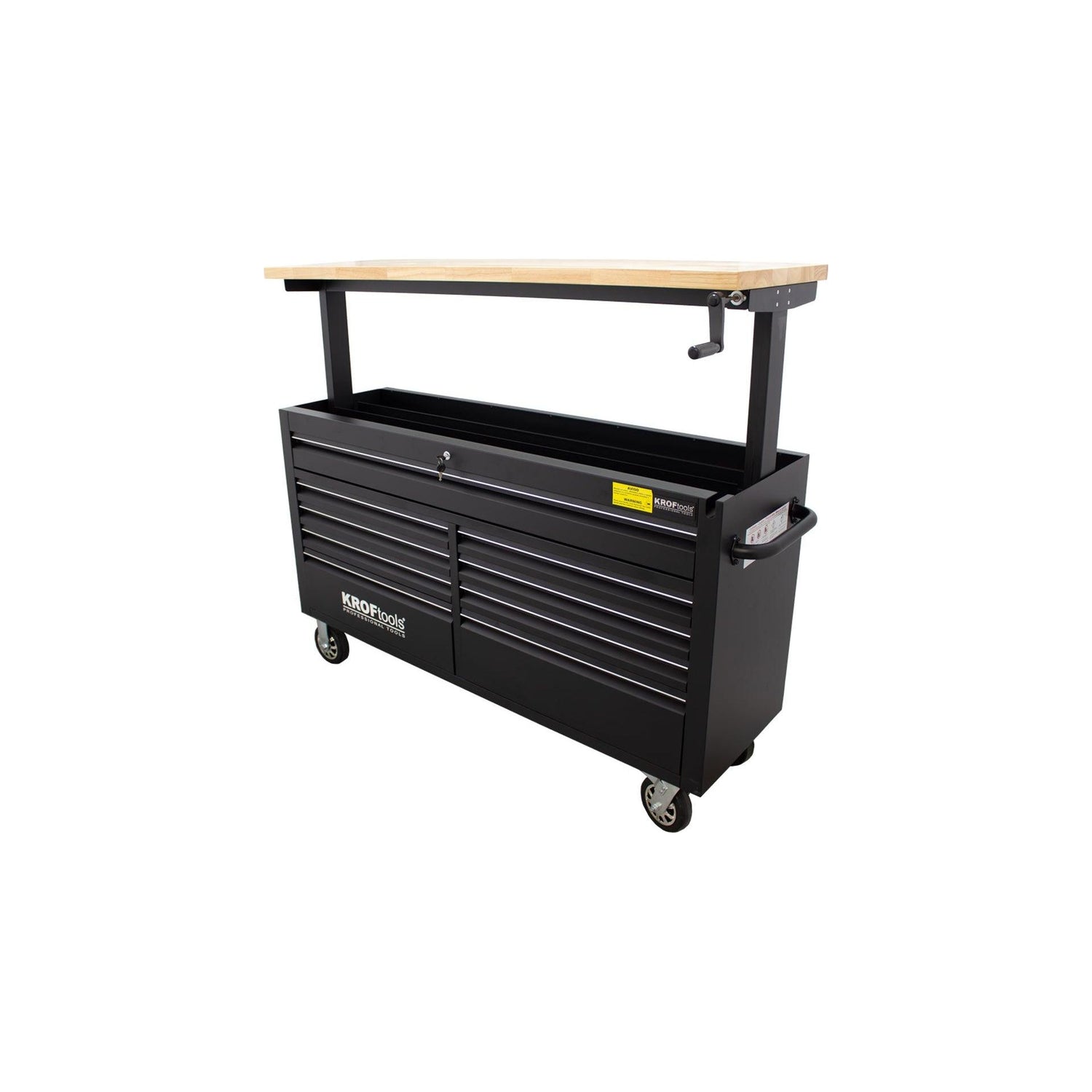 KROFtools Robuster 61" Werkstattwagen mit 9 Schubladen und Hebearbeitsplatte - Tools.de TP Profishop GmbH