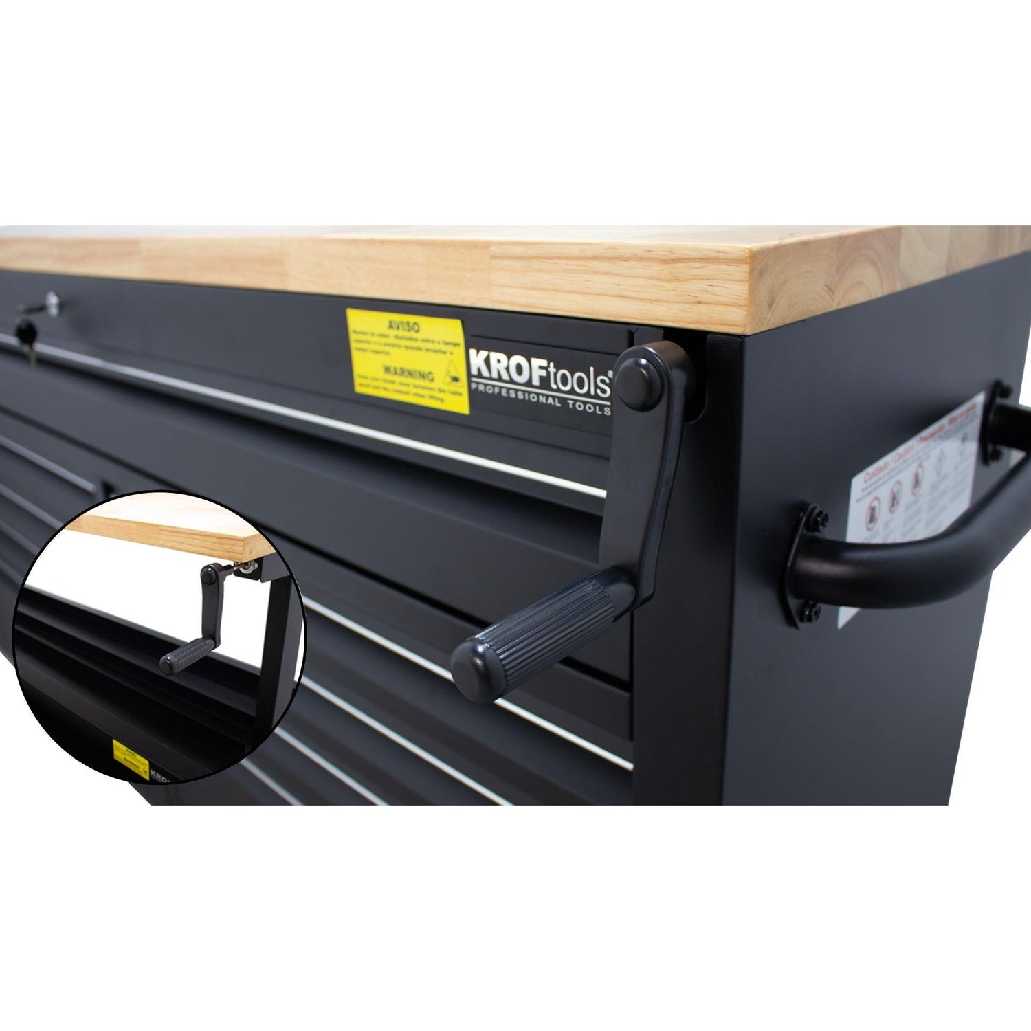 KROFtools Robuster 61" Werkstattwagen mit 9 Schubladen und Hebearbeitsplatte - Tools.de TP Profishop GmbH