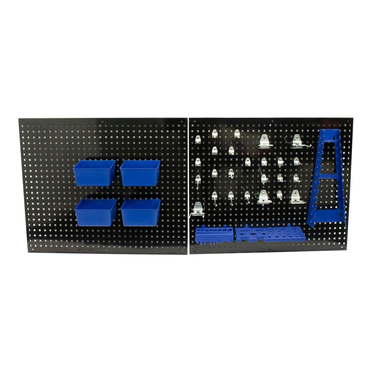 KROFtools Set/Bausatz mit zwei perforierten Platten/Metallwänden und 32 Zubehörteilen - ideal für Werkstattorganisation - 8685 - Tools.de TP Profishop GmbH