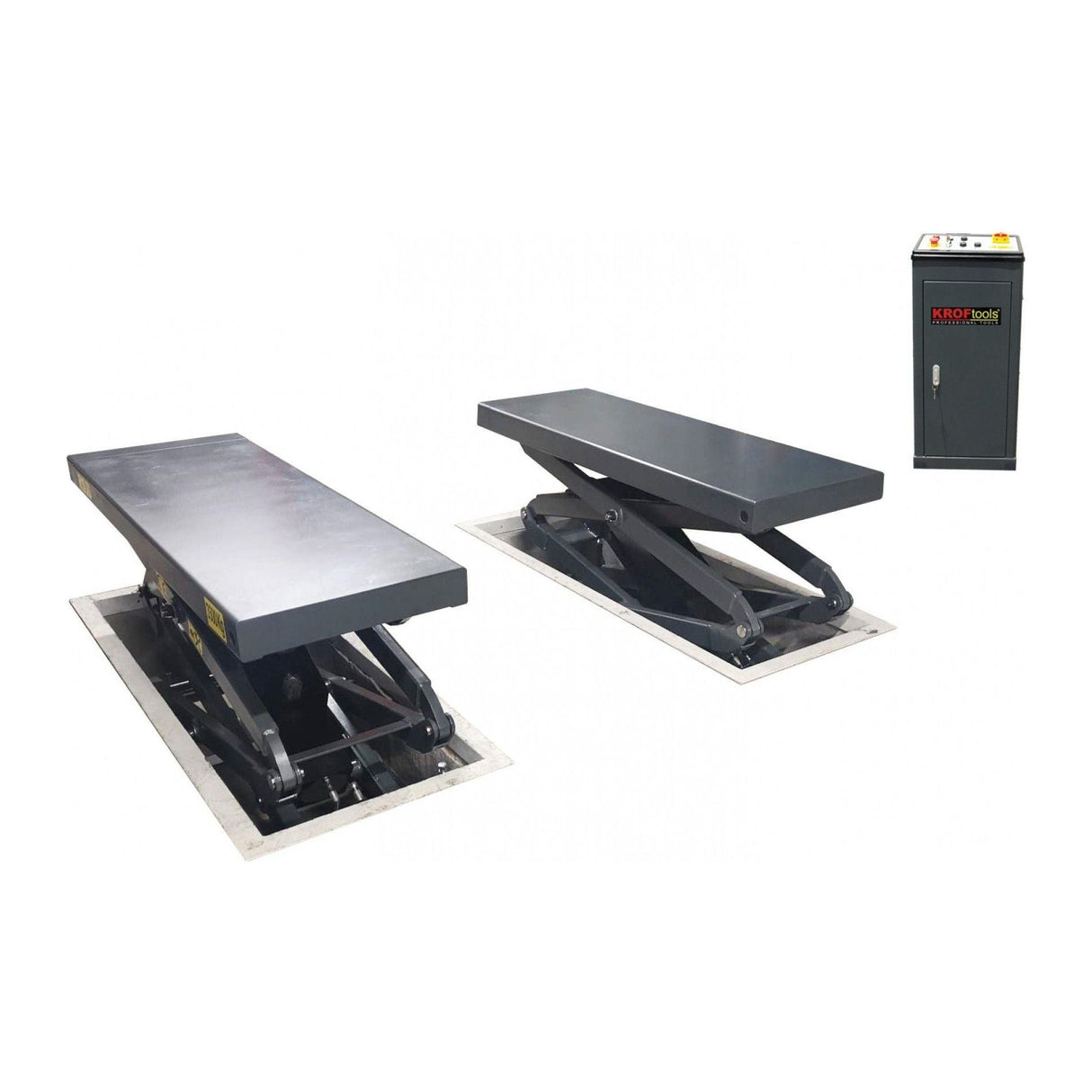 KROFtools Unterflur Scherenhebebühne 3.5 Tonnen Modell 9810 - Elektro Hydraulische Scherenhebebühne - Tools.de TP Profishop GmbH