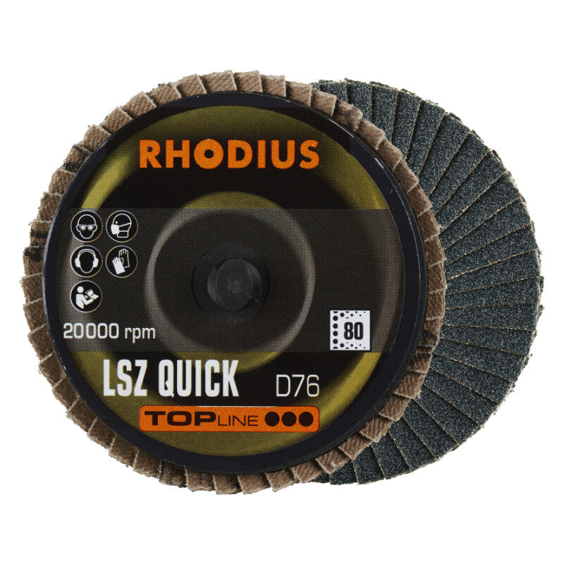 Rhodius Fächerscheibe Roloc, Ø75mm, K80, 3x R395055