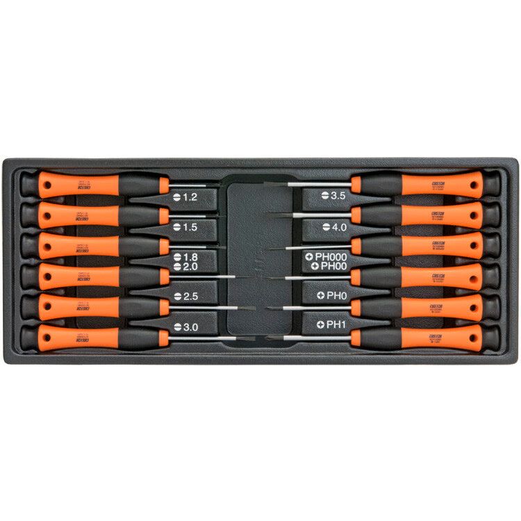 Custor Mikro-Schraubendreher-Satz, 12-teilig (flach+PH), S-Module CSD82112S