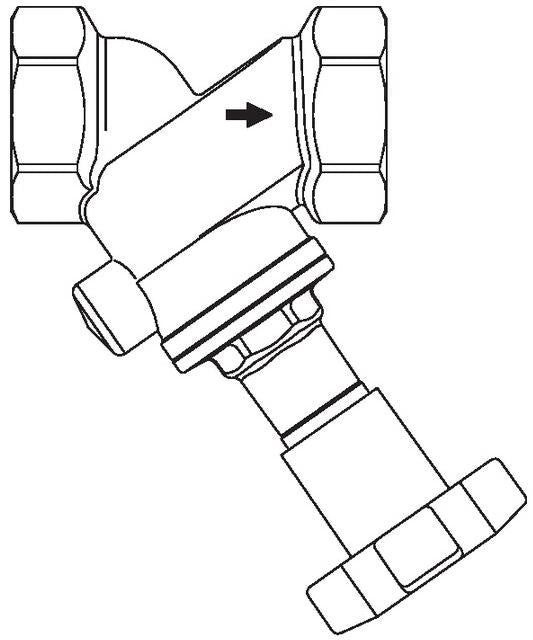 Oventrop Schrägsitzventil RG mit PTFE-Dichtung, DN 15, PN 25, ohne Entleerung