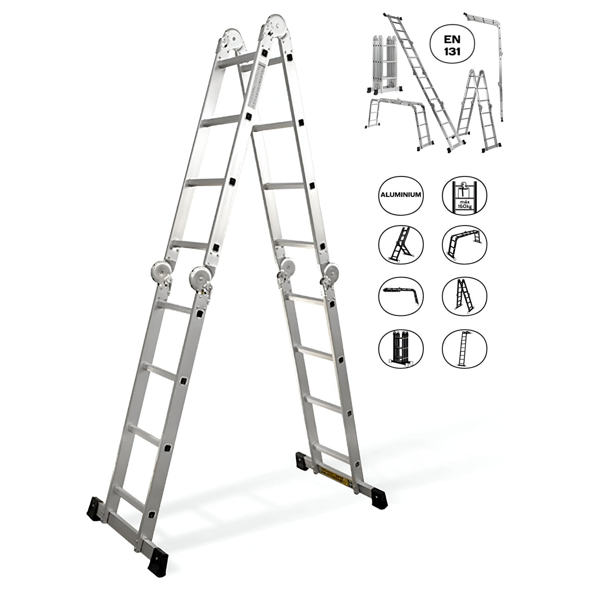 VITO Arbeitsbühne Leiter, 4x4 Klappleiter, Mehrzweckleiter 5,51 m