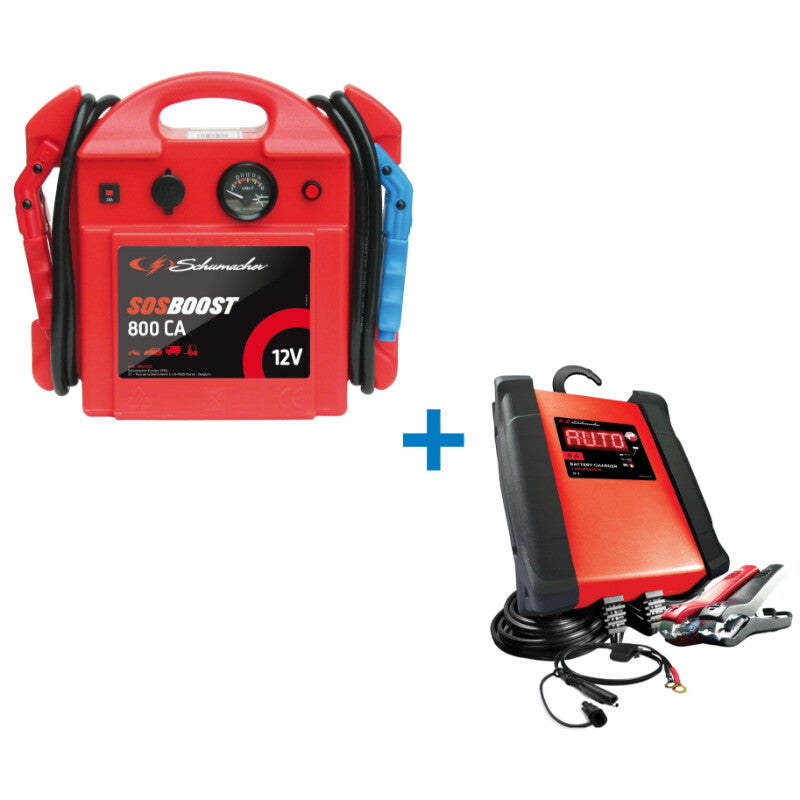 Schumacher Booster SOS 12V 800A + Batterieladegerät SPI6 12V, 6A