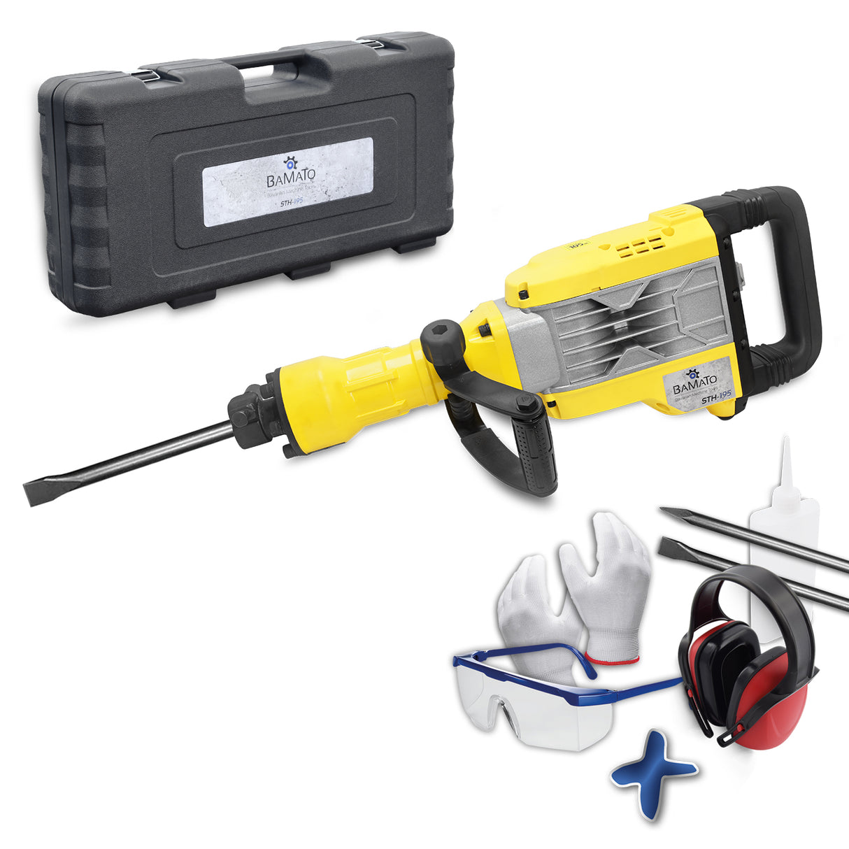 BAMATO STH-195 Abbruchhammer mit 7-teiligem Zubehörsatz