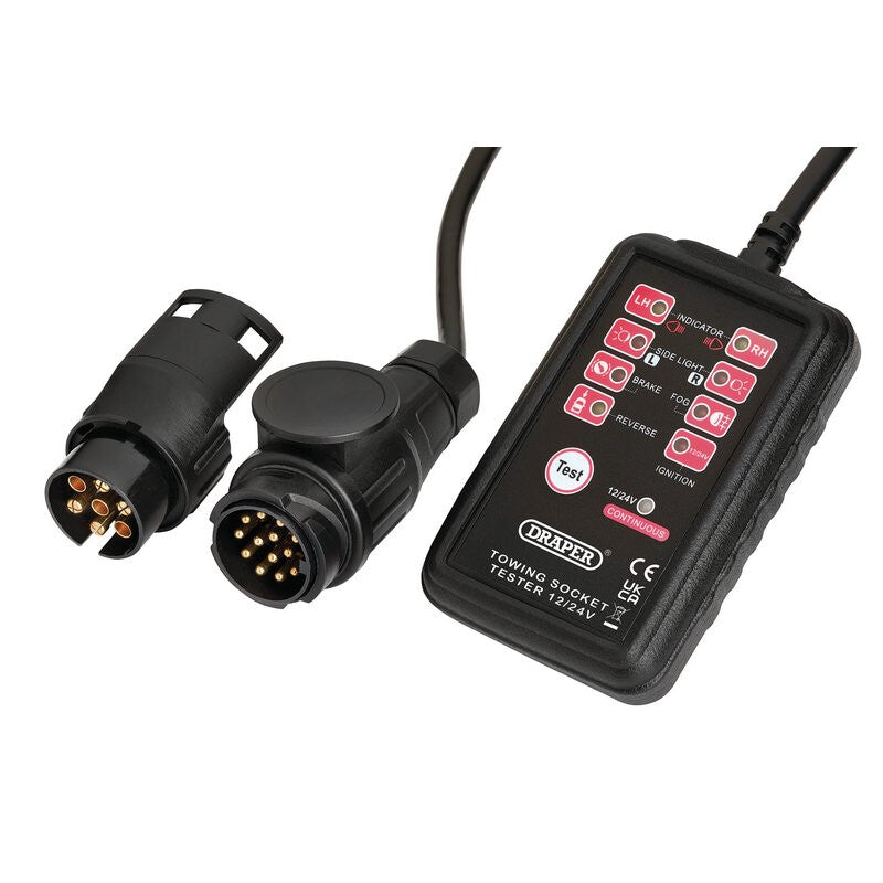 Draper Tools Prüfgerät, Anhängersteckdose 13 und 7 Pole D27197