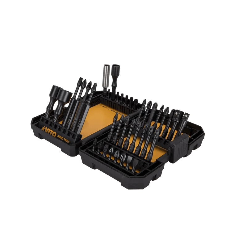 VITO 38-teiliges Schlag-Bit-Set aus S2-Stahl - mit Adapter, Schlitz-Bits, Phillips-Bits, Torx-Bits, Pozidrive-Bits - Pro Power - VIBI38 - Tools.de TP Profishop GmbH