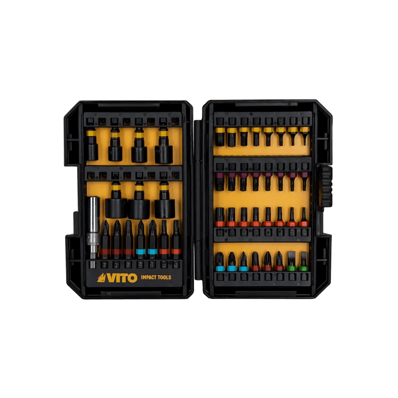 VITO 47 tlg. Schlagschrauber Bitsatz - Schrauberbits und Steckschlüssel Set Impact Zubehör Schlagschrauber Bohrschrauber - Pro Power - VIBI47 - Tools.de TP Profishop GmbH