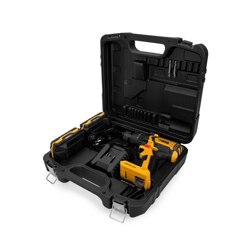 VITO Akku-Bohrschrauber mit bürstenlosem Motor 20V - 2 Geschwindigkeitsstufen, Lithium-Ionen-Akku, Schnellstoppfunktion - Pro Power - VIBBSFL20 - Tools.de TP Profishop GmbH