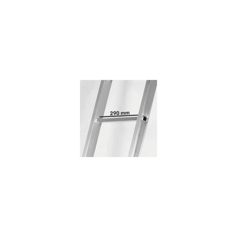 VITO Anlegeleiter mit 17 rutschfesten Stufen - Leiter aus Aluminium, Sprossenanlegeleiter, Aluminiumleiter