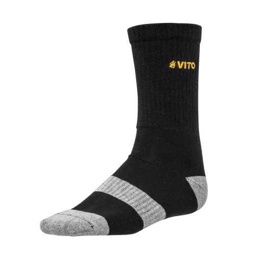 VITO Arbeitssocken - 1 Paar - Everyday Cool - bequeme Socken für jeden Tag - perfekt für die Arbeit - hoher Baumwollanteil - schwarz/grau - Security - Tools.de TP Profishop GmbH