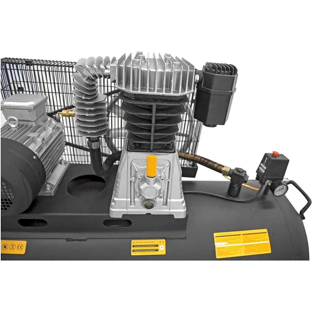 VITO Black Series Kompressor 300 Liter 10 Bar 400V 5.5 PS - 10bar Betriebsdruck (max. 12bar) - 560L/Min - Luftkompressor 300L Kessel - Ölgeschmiert - 2-Zylinder Druckluftkompressor (300B) - Tools.de TP Profishop GmbH