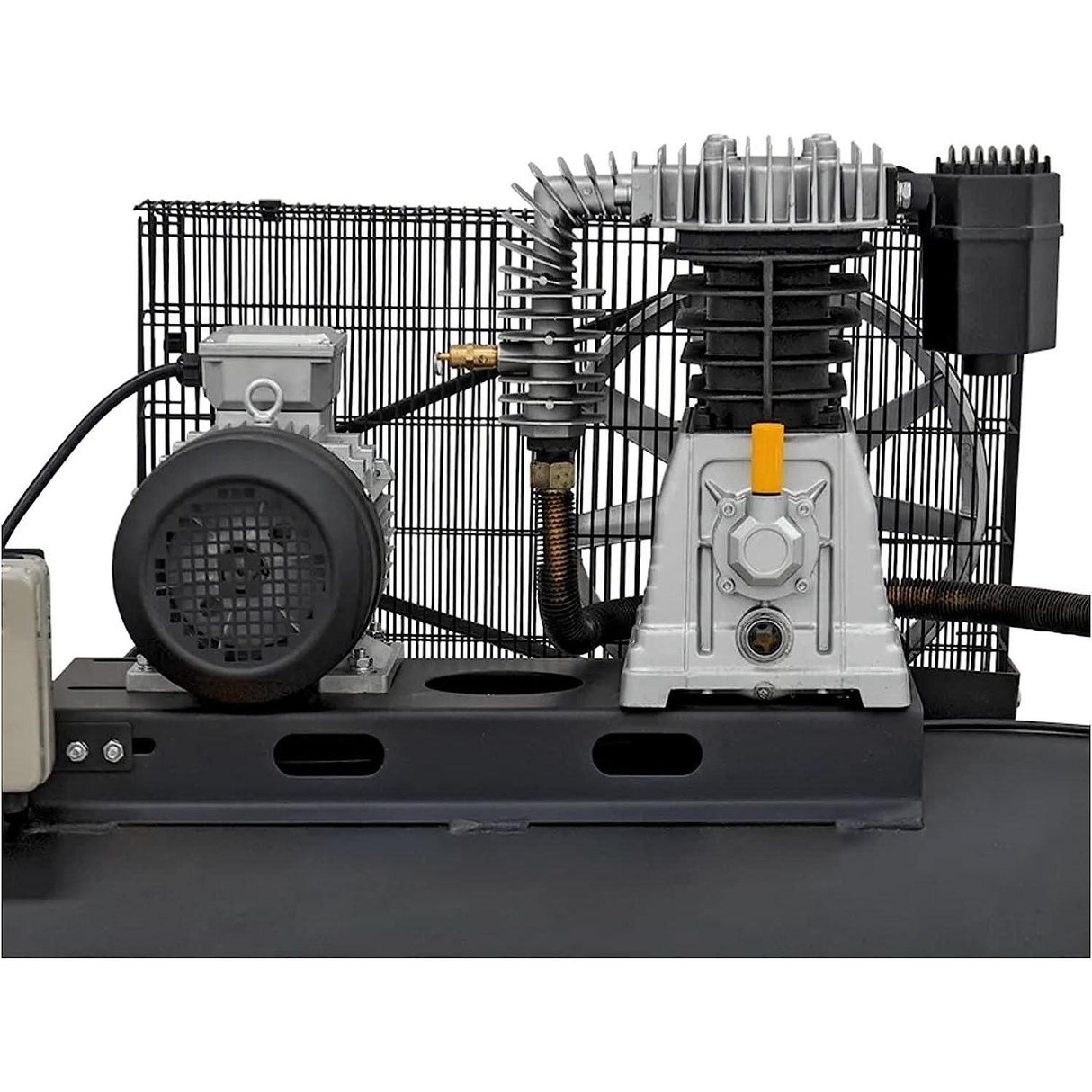 VITO Black Series Kompressor 300 Liter 10 Bar 400V 5.5 PS - 10bar Betriebsdruck (max. 12bar) - 560L/Min - Luftkompressor 300L Kessel - Ölgeschmiert - 2-Zylinder Druckluftkompressor (300B) - Tools.de TP Profishop GmbH