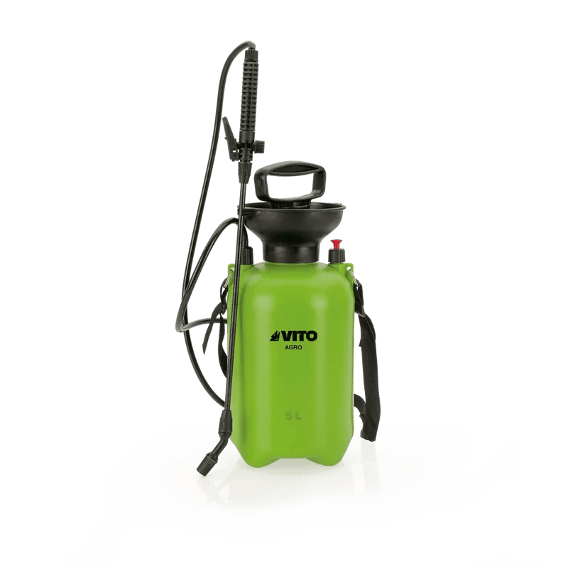VITO Drucksprüher 5 L - rückentragbar - Gartenspritze, Sprühgerät, Rückensprühgerät, Rückenspritze, Unkrautspritze - für Sprüharbeiten in Haus & Garten, Industrie oder Forst - Agro - VIPU5 - Tools.de TP Profishop GmbH