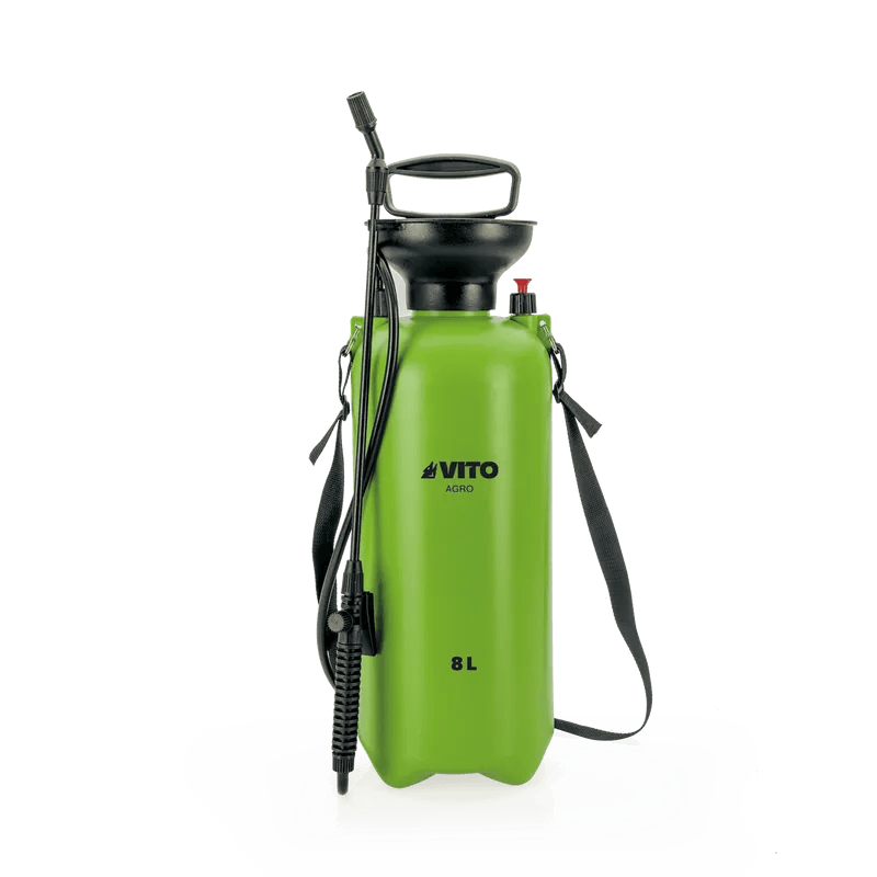 VITO Drucksprüher 8 L - rückentragbar - Gartenspritze, Sprühgerät, Rückensprühgerät, Rückenspritze, Unkrautspritze - für Sprüharbeiten in Haus & Garten, Industrie oder Forst - Agro - VIPU8 - Tools.de TP Profishop GmbH