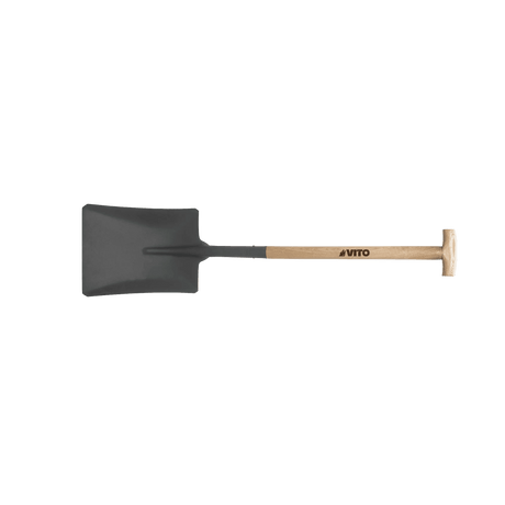 VITO Eckige Schaufel - Spaten aus gehärtetem Stahl und mit robustem T-Holzgriff - Hand Tools - VIPQCMT - Tools.de TP Profishop GmbH