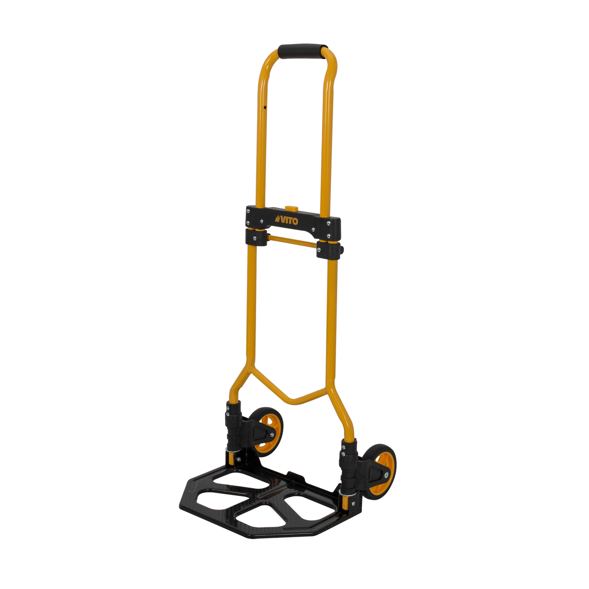 VITO Faltbare Sackkarre | 80kg Tragkraft | Handkarre zum klappen - Transportkarre | klappbar | Tragkraft 80 kg | robuste Sackkarre | große Schaufel | Stapelkarre mit Vollgummi-Bereifung VICTD80 - Tools.de TP Profishop GmbH