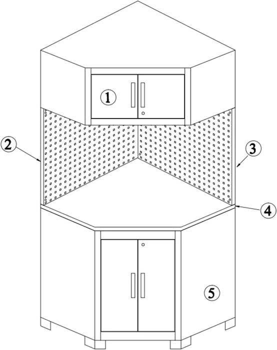 VITO Männerküche - 21-tlg. Werkstatteinrichtung Set mit Schubladen ca. 473x50x200cm
